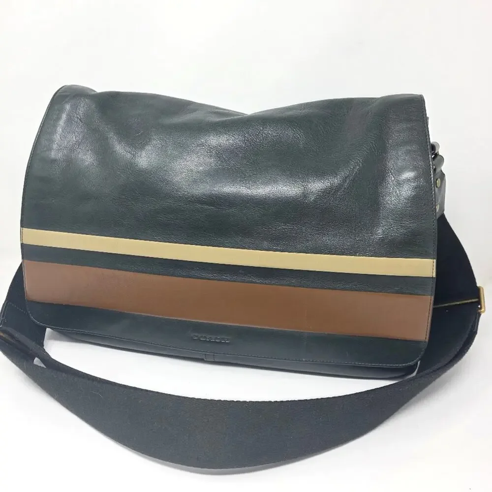 Vintage Coach Bleeker Striped leather book bag cross body  - Great condition